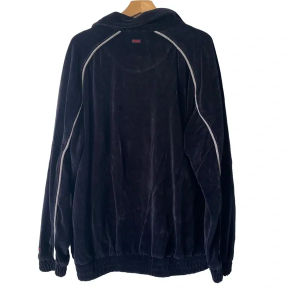 Vintage 90s 2000s FUBU Black Velour Zip Track Jacket Men's Large